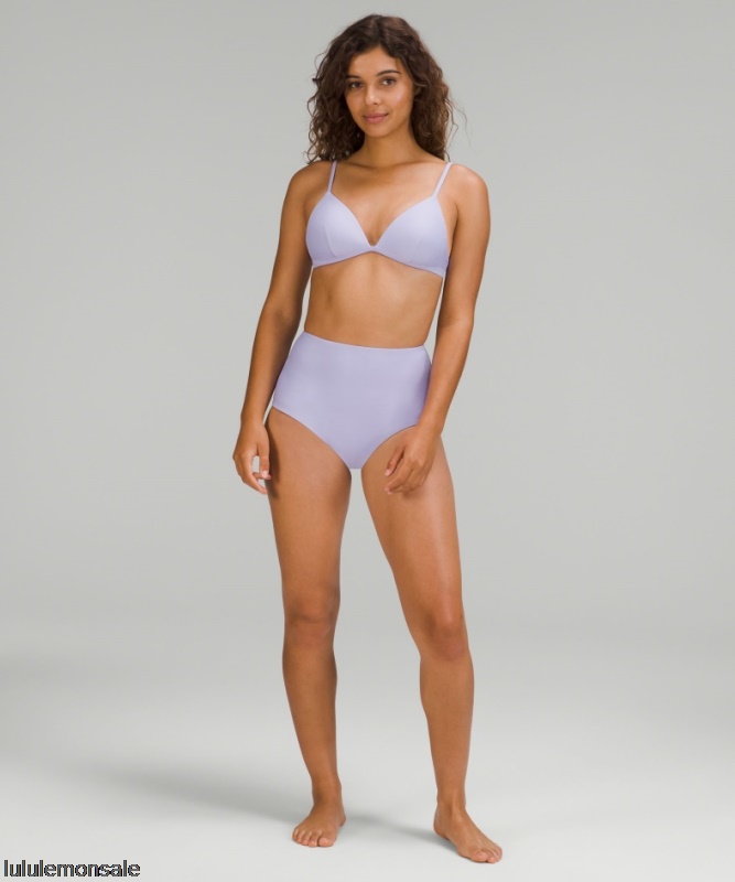 Lululemon Damen DELULU499 | Lululemon Deutschland Flieder Rauch Wasserseitige Hoch Taillierte Badehose Mittlere Hinternbedeckung